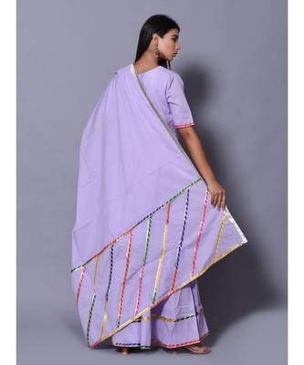 Purple block print cotton kurta sets 5