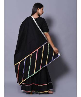 Black block print cotton kurta sets 6