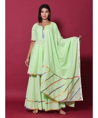 green block print cotton kurta sets 4