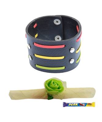 Broad  Multicoloured Stripes Bracelet cum Rakhi For Brother 1