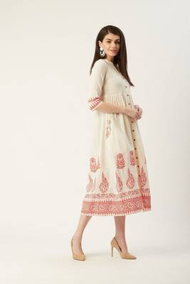 Pinksky Off-white woven cotton maxi-dresses 5