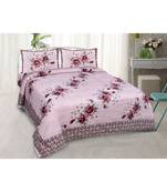 Multicolor Printed Cotton King Size Double Bed Sheet With Pillow Covers