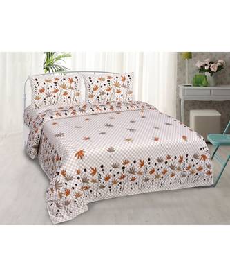 Multicolor Printed Cotton King Size Double Bed Sheet With Pillow Covers 1