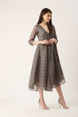 Pinksky Grey woven polyester maxi-dresses 5