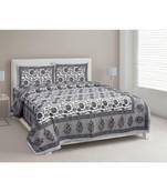 Multicolor Printed Cotton King Size Double Bed Sheet With Pillow Covers