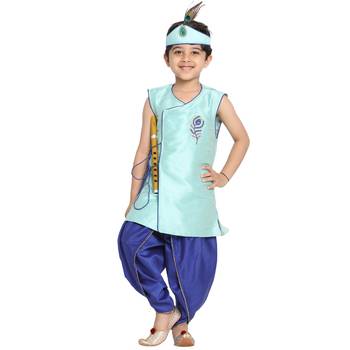 Blue Plain Silk Blend -Dhoti-Kurta 1