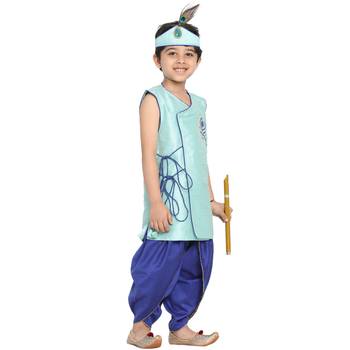 Blue Plain Silk Blend -Dhoti-Kurta 3