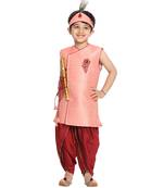 Pink Plain Silk Blend -Dhoti-Kurta
