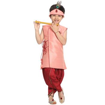 Pink Plain Silk Blend -Dhoti-Kurta 2