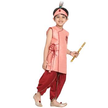Pink Plain Silk Blend -Dhoti-Kurta 3