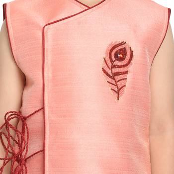 Pink Plain Silk Blend -Dhoti-Kurta 4