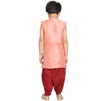 Pink Plain Silk Blend -Dhoti-Kurta 5