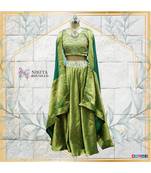 green embroidered silk readymade-lehenga-cholis