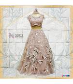 This beautiful lehenga is made on net with gorgeous handwork