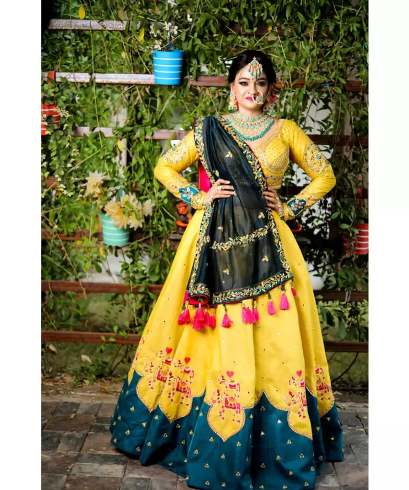 Yellow Wedding Wear Lehenga Choli