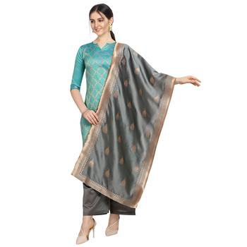 turquoise Elora Cotton Jacquard Unstitched Chex Salwar Suit Dress Material for Women 2
