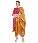 maroon Elora Cotton Jacquard Unstitched Chex Salwar Suit Dress Material for Women