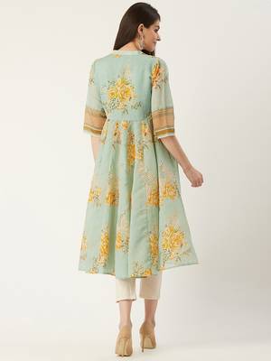 Pinksky Blue woven cotton ethnic-kurtis 2