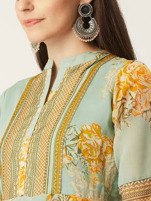 Pinksky Blue woven cotton ethnic-kurtis 3