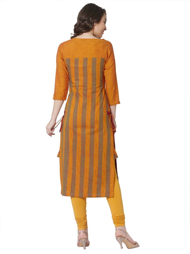 women's red  colour  embroidered cotton straight kurta