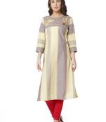 women's  multicolored  embroidered cotton straight kurta