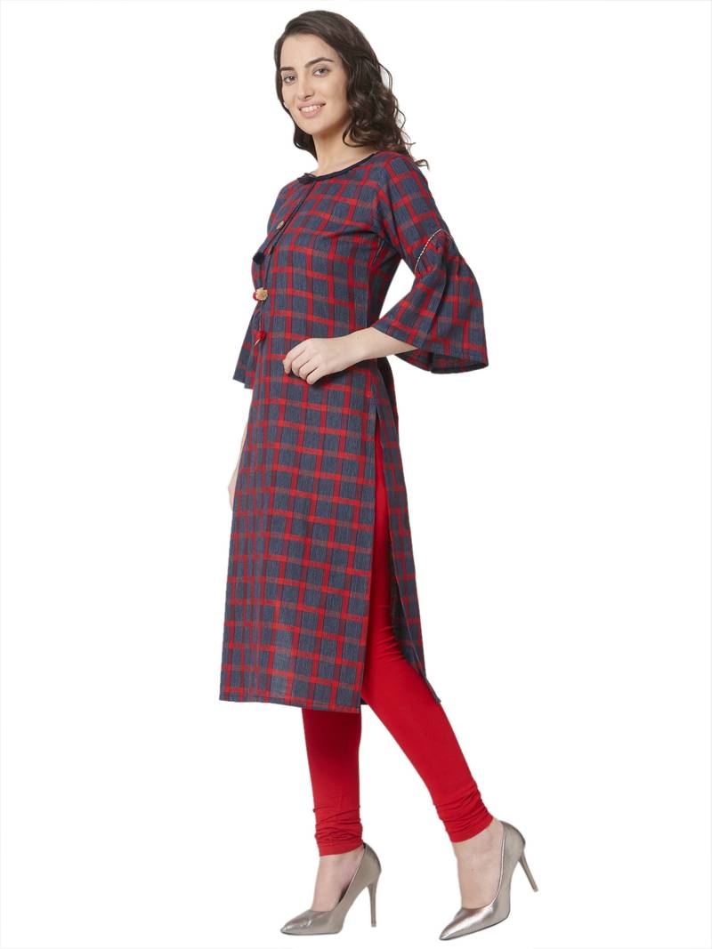 women's  multicolored  woven cotton straight kurta