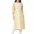 women's  yellow colour  embroidered cotton straight kurta