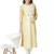 women's  yellow colour  embroidered cotton straight kurta