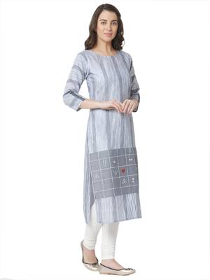 women's  white colour  embroidered cotton straight kurta 4