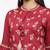 Women's  Mehroon Rayon Slub Embroidered Straight Kurta