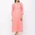 Women's  Peach Rayon Slub Embroidered Straight Kurta