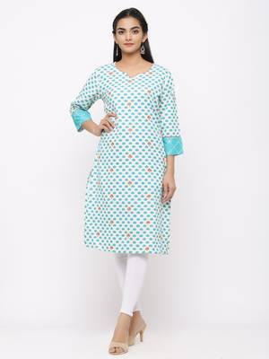 Women's  White Rayon Flex Embroidered Straight Kurta 1