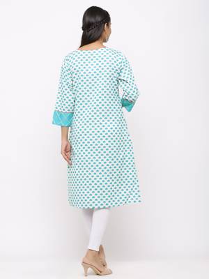 Women's  White Rayon Flex Embroidered Straight Kurta 3