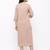 Women's  Beige Rayon Slub Embroidered Straight Kurta Pant Set