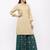 Women's  Beige Rayon Slub Embroidered Straight Kurta Sharara Set