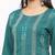 Women's  Teal Green Rayon Slub Embroidered Straight Kurta Sharara Set