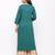 Women's  Teal Green Rayon Slub Embroidered Straight Kurta Sharara Set