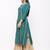 Women's  Teal Green Rayon Slub Embroidered Straight Kurta Sharara Set