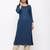 Women's  Teal Blue Rayon Slub, Cotton Embroidered Straight Kurta, Palazzo & Dupatta Set