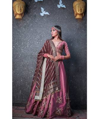 Onion Colour Lahenga Choli Wedding Wear 1