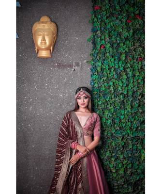 Onion Colour Lahenga Choli Wedding Wear 2