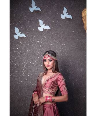 Onion Colour Lahenga Choli Wedding Wear 3
