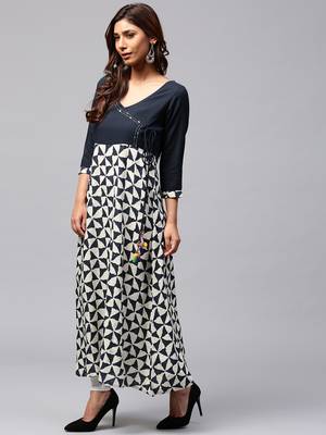 Blue printed Rayon kurti 2