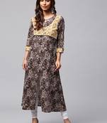 Brown printed Rayon kurti