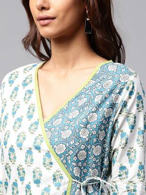 Off White printed Cotton kurti 2