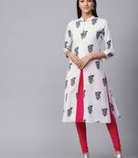 White printed Cotton kurti