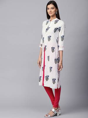 White printed Cotton kurti 4