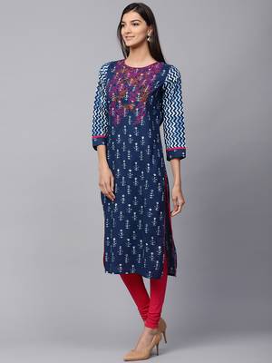 Blue printed Cotton kurti 2