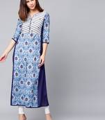 Blue printed Cotton kurti