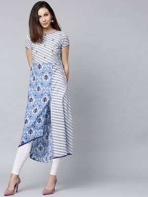 Blue printed Cotton kurti 1